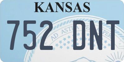 KS license plate 752DNT