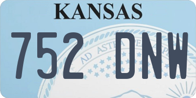 KS license plate 752DNW