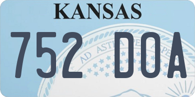 KS license plate 752DOA