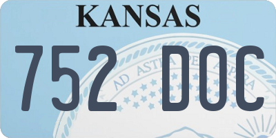 KS license plate 752DOC