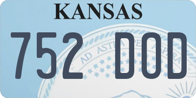 KS license plate 752DOD