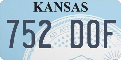 KS license plate 752DOF