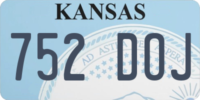 KS license plate 752DOJ
