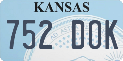 KS license plate 752DOK
