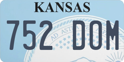 KS license plate 752DOM