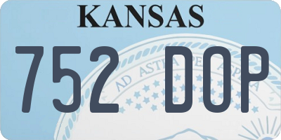 KS license plate 752DOP