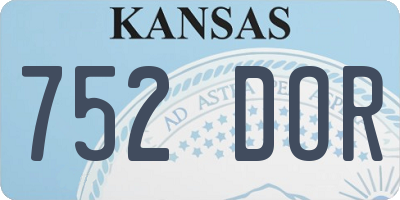 KS license plate 752DOR