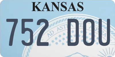 KS license plate 752DOU