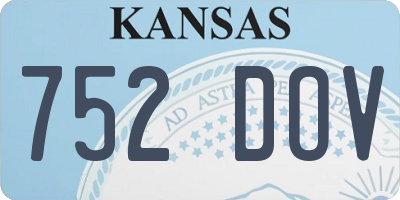 KS license plate 752DOV