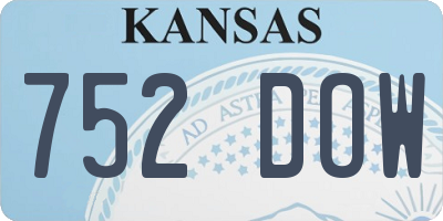 KS license plate 752DOW