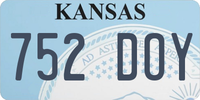 KS license plate 752DOY