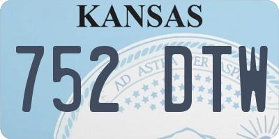 KS license plate 752DTW