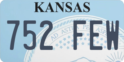 KS license plate 752FEW