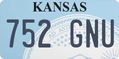 KS license plate 752GNU