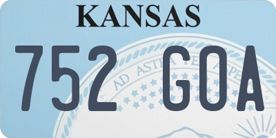 KS license plate 752GOA