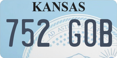 KS license plate 752GOB