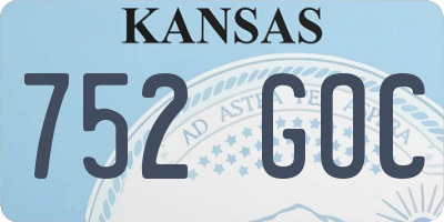 KS license plate 752GOC