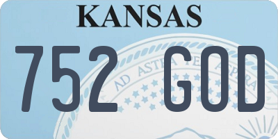 KS license plate 752GOD