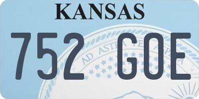 KS license plate 752GOE
