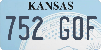 KS license plate 752GOF
