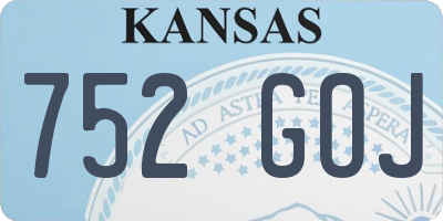 KS license plate 752GOJ