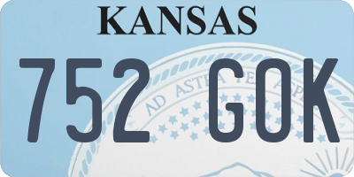 KS license plate 752GOK