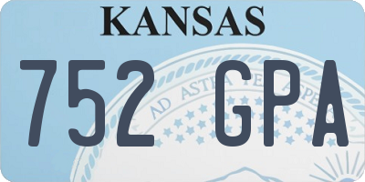KS license plate 752GPA
