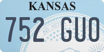 KS license plate 752GUO