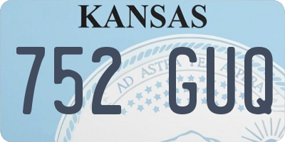 KS license plate 752GUQ