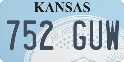 KS license plate 752GUW