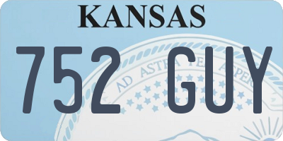 KS license plate 752GUY