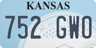 KS license plate 752GWO