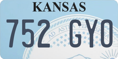 KS license plate 752GYO