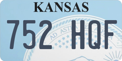 KS license plate 752HQF