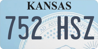 KS license plate 752HSZ