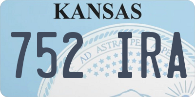 KS license plate 752IRA