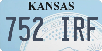 KS license plate 752IRF