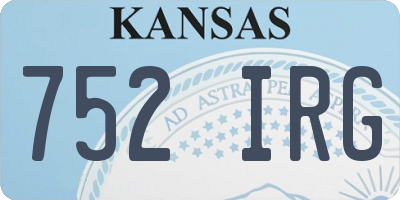 KS license plate 752IRG