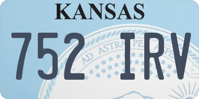 KS license plate 752IRV