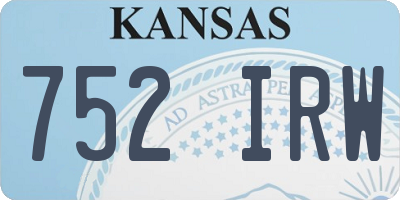 KS license plate 752IRW