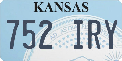 KS license plate 752IRY