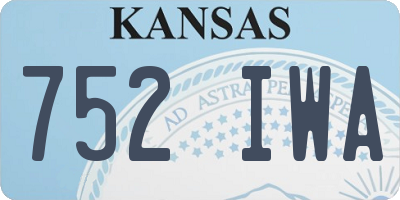 KS license plate 752IWA