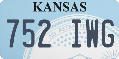 KS license plate 752IWG