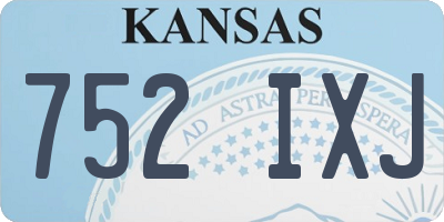 KS license plate 752IXJ