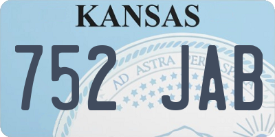 KS license plate 752JAB
