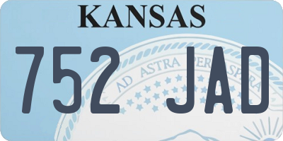 KS license plate 752JAD