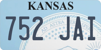 KS license plate 752JAI