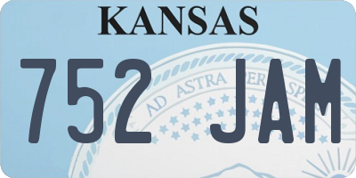 KS license plate 752JAM