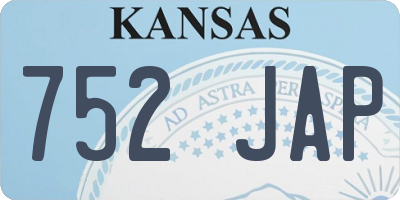 KS license plate 752JAP