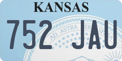KS license plate 752JAU